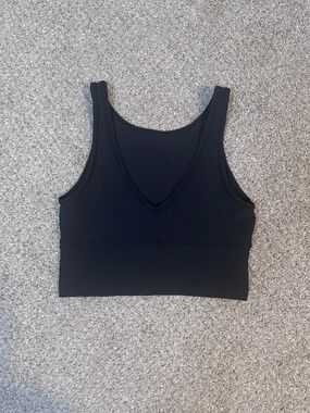 Womens Size Medium Black Ribbed Lululemon Tank